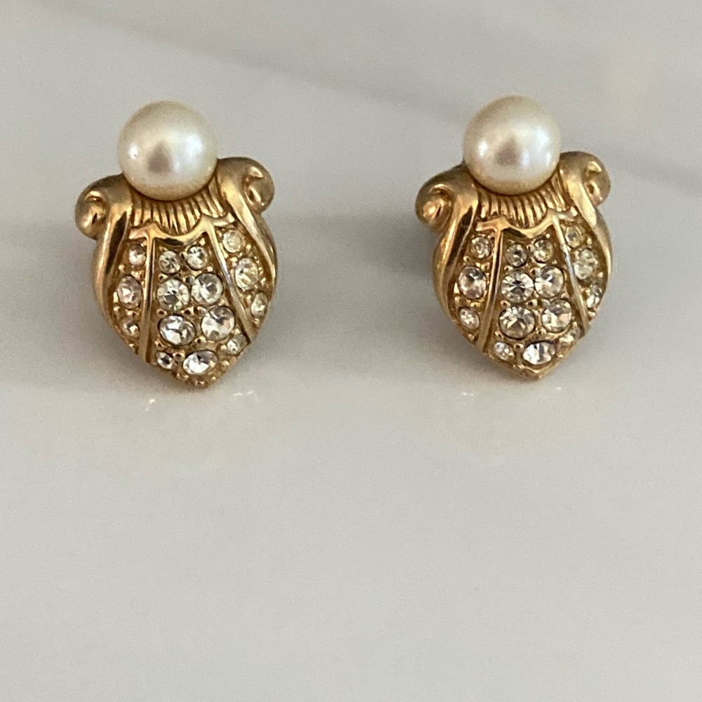 Swarovski Art Deco Diamond Earrings VTG